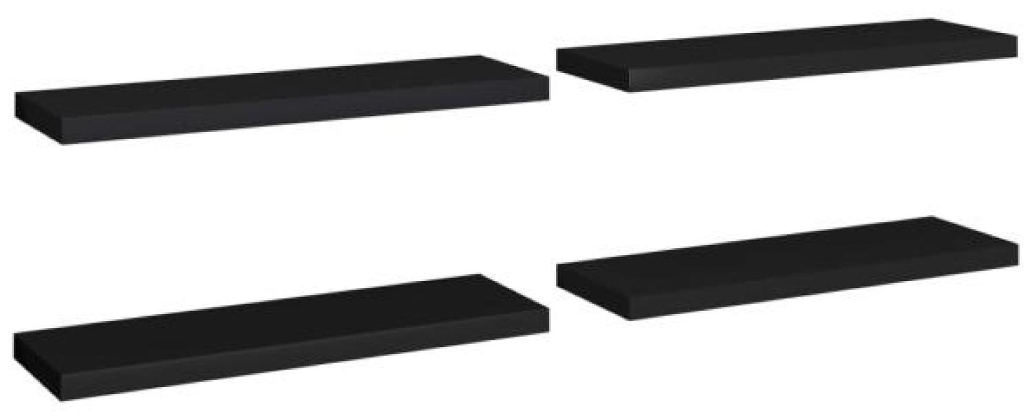 vidaXL Schweberegale 4 Stk. Schwarz 80x23,5x3,8 cm MDF 323837 Bild 1