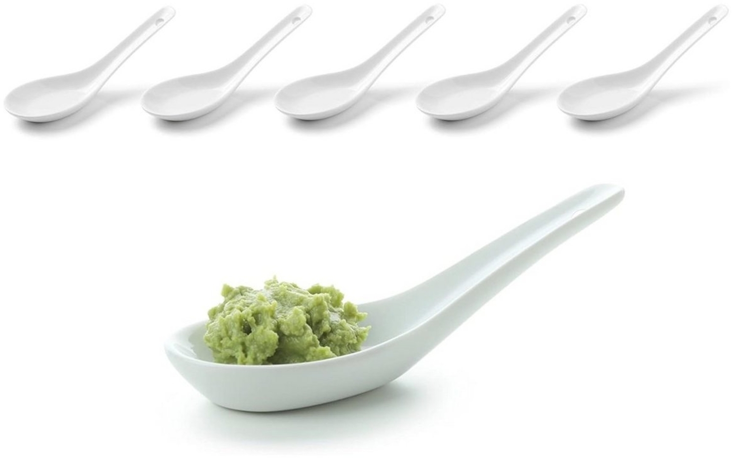 Provance Reislöffel 6 - 24 Vorspeise Appetizer Reislöffel Porzellan Suppenlöffel, Porzellan Bild 1