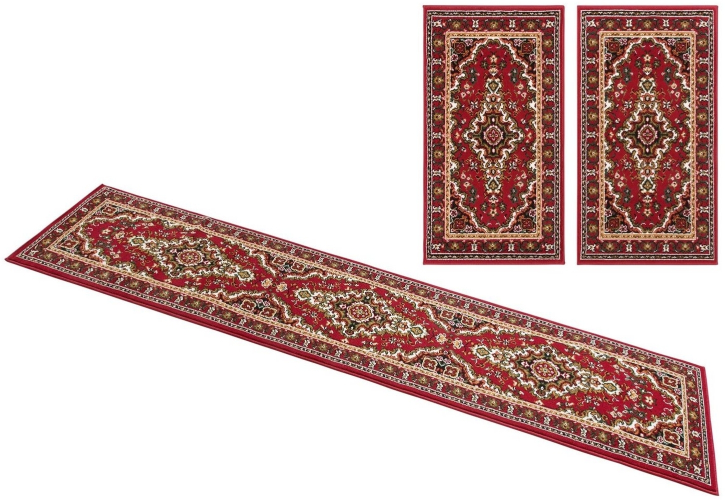 Home affaire Bettumrandung Oriental, Made in Belgium, Höhe 7 mm, (3-tlg), Läufer-Set, Kurzflor, Orient-Optik, mit Bordüre, pflegeleicht, elegant Bild 1