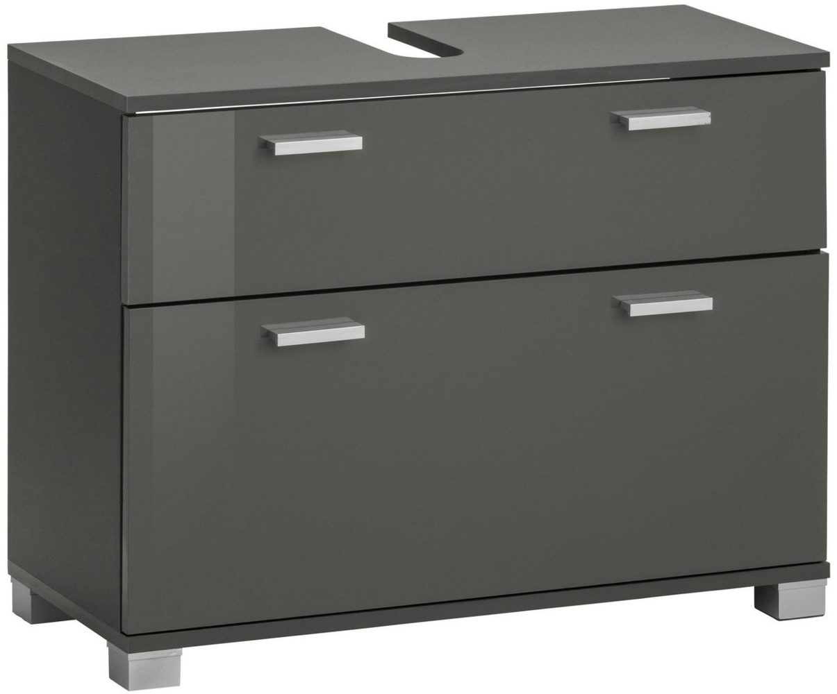 loft24 Waschbeckenunterschrank Rhonda Badschrank Badezimmerschrank MDF Hochglanz Breite 70 cm Bild 1