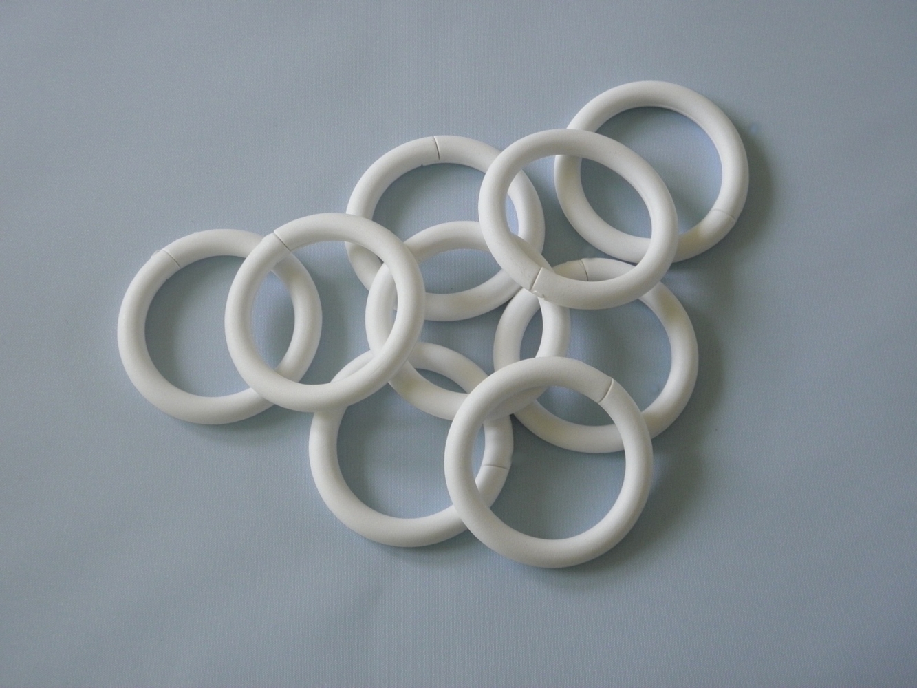 Extra lang! Textil Duschvorhang hellgrau grau 180 breit x 230 cm hoch! Inkl. Ringe Bild 1