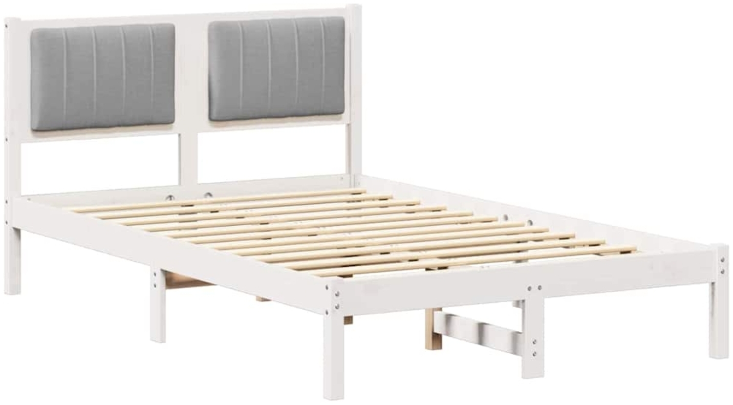 vidaXL Bettgestell mit gepolstertem Kopfteil Hellgrau 120 x 200 cm 878263 Bild 1