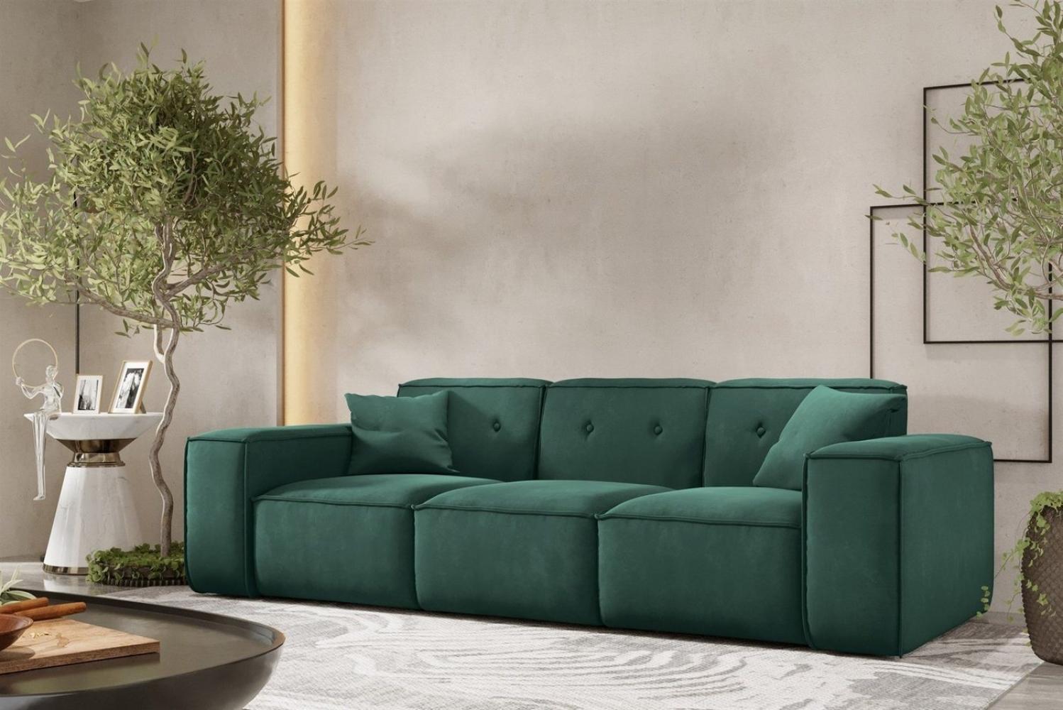 Sofa Designersofa CESINA 3-Sitzer in Stoff Opera Velvet Grün Bild 1