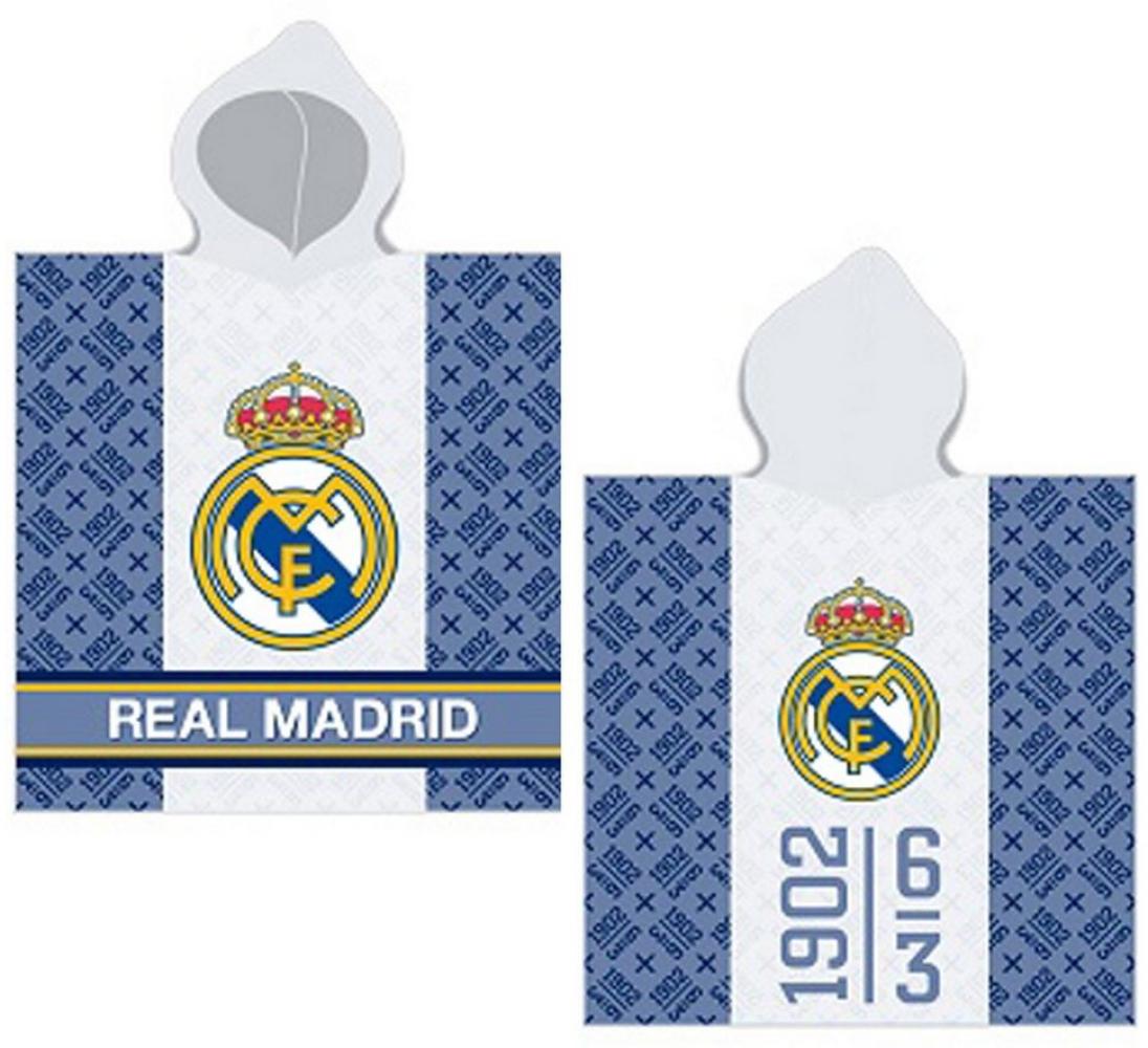 BERONAGE Kapuzenhandtuch Real Madrid Kinder Kapuzen Bade-Poncho 60x120 cm Bademantel Poncho, 100% Baumwolle (1-St), Frottee in Velours-Qualität Bild 1