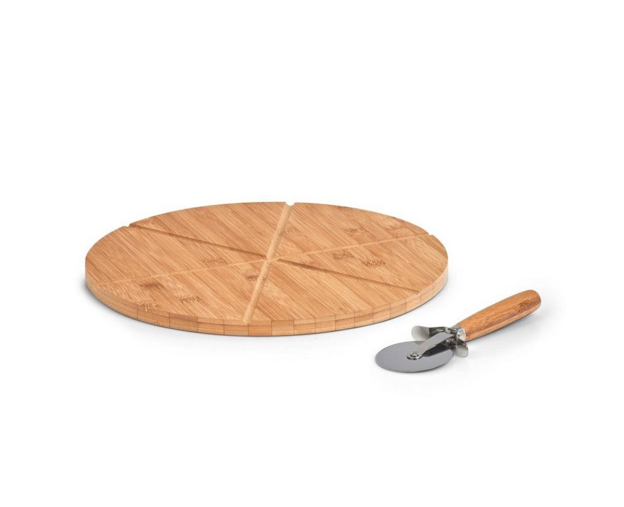 Pizzabrett mit Pizzaroller, Ø 32 cm, Bambus, ZELLER - ZELLER Bild 1