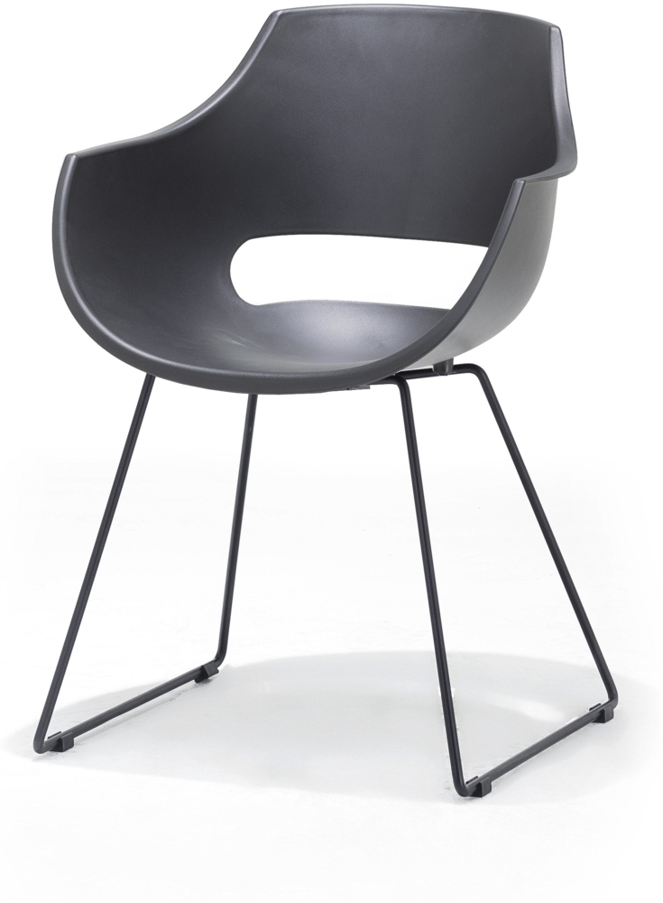 4er Set Schalenstuhl Rockville II - Grau / Schwarz Bild 1
