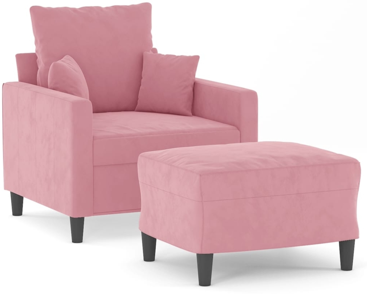 vidaXL Sessel mit Hocker Rosa 60 cm Samt 3201100 Bild 1
