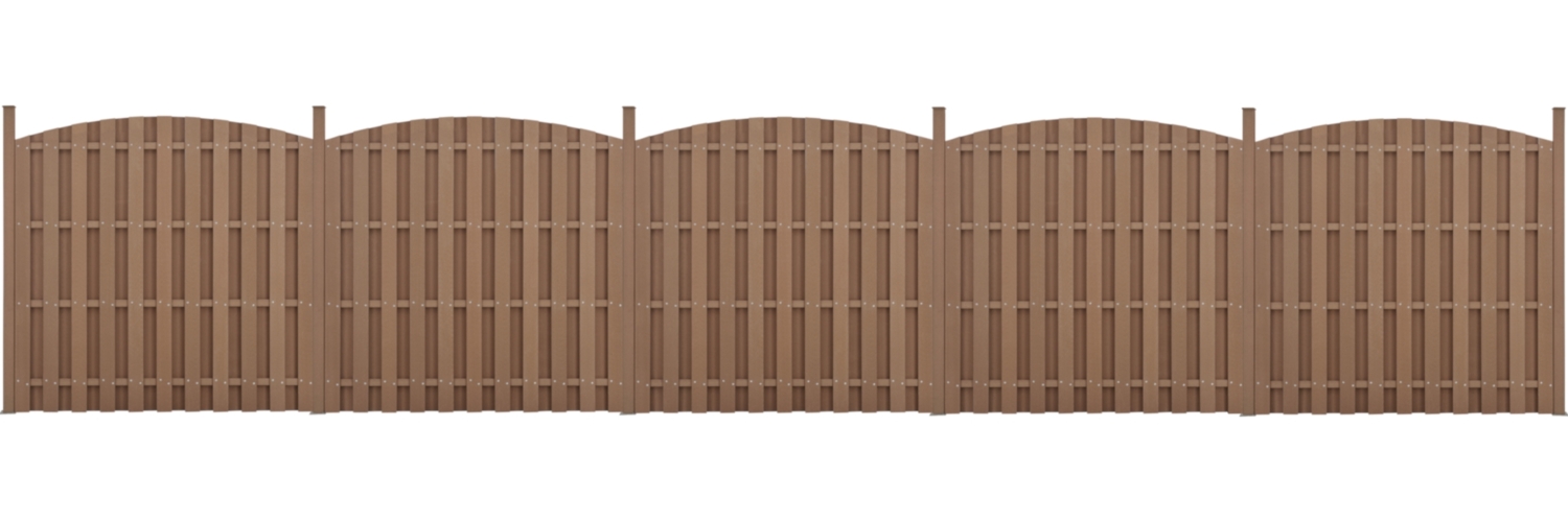 WPC Gartenzaun mit Rundbogen (165-185)x932 cm Braun [neu. holz] Bild 1