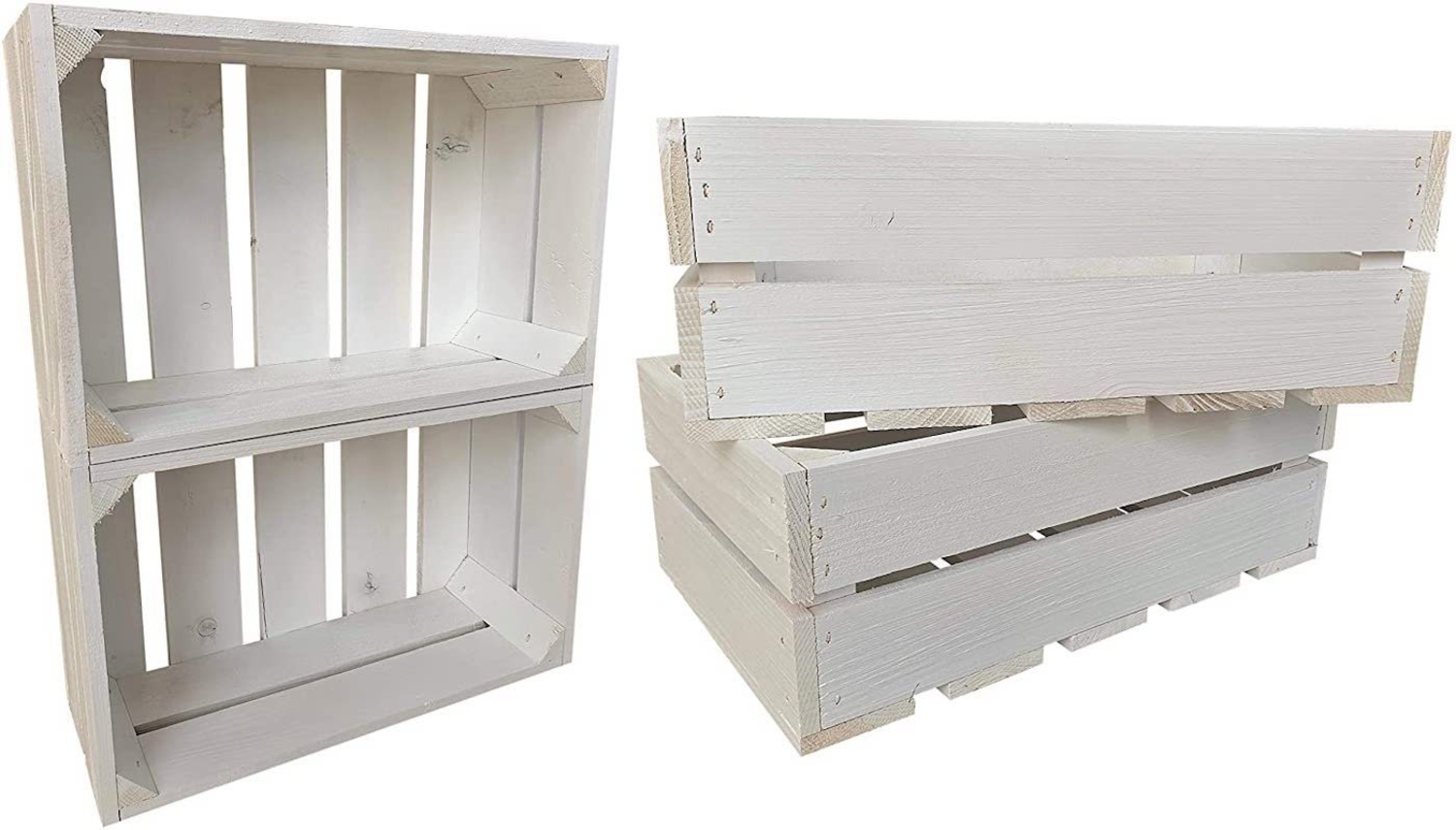 sunnypillow Holzkiste Holzkisten Obstkisten Apfelkisten in vielen Farben zur Auswahl, 4er Set 25x40x15cm Bild 1