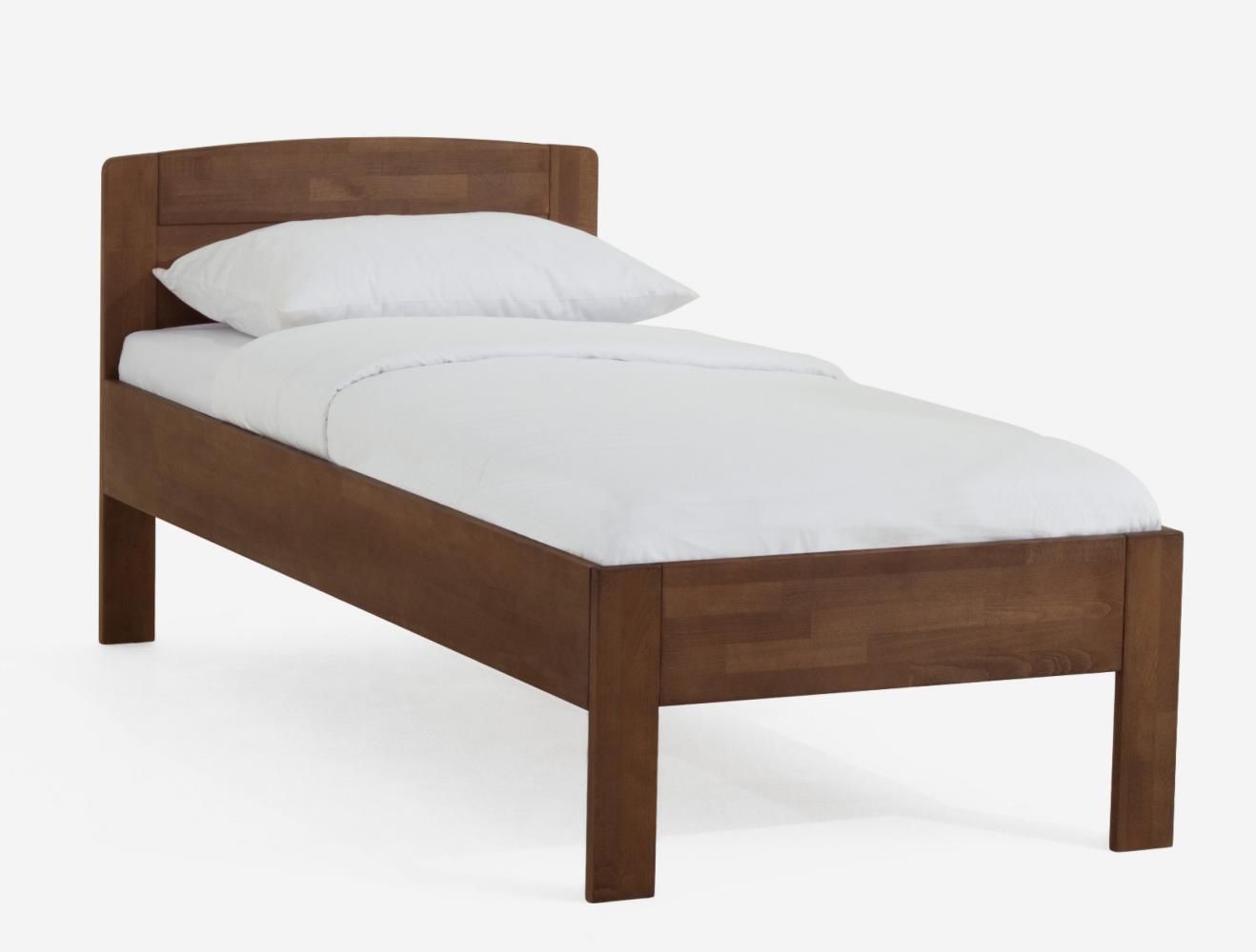 Dico Massivholz Einzelbett Komfortbett Seniorenbett 430.03, Buche walnuss geölt Größe 90x190 cm Bild 1