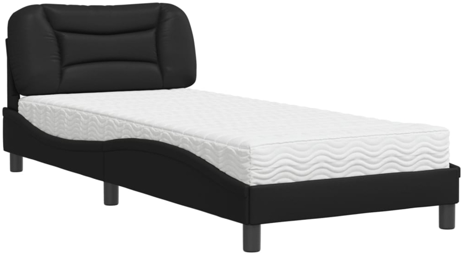 vidaXL Bett mit Matratze "Hvar" Schwarz 90x190 cm Kunstleder 3208689 Bild 1