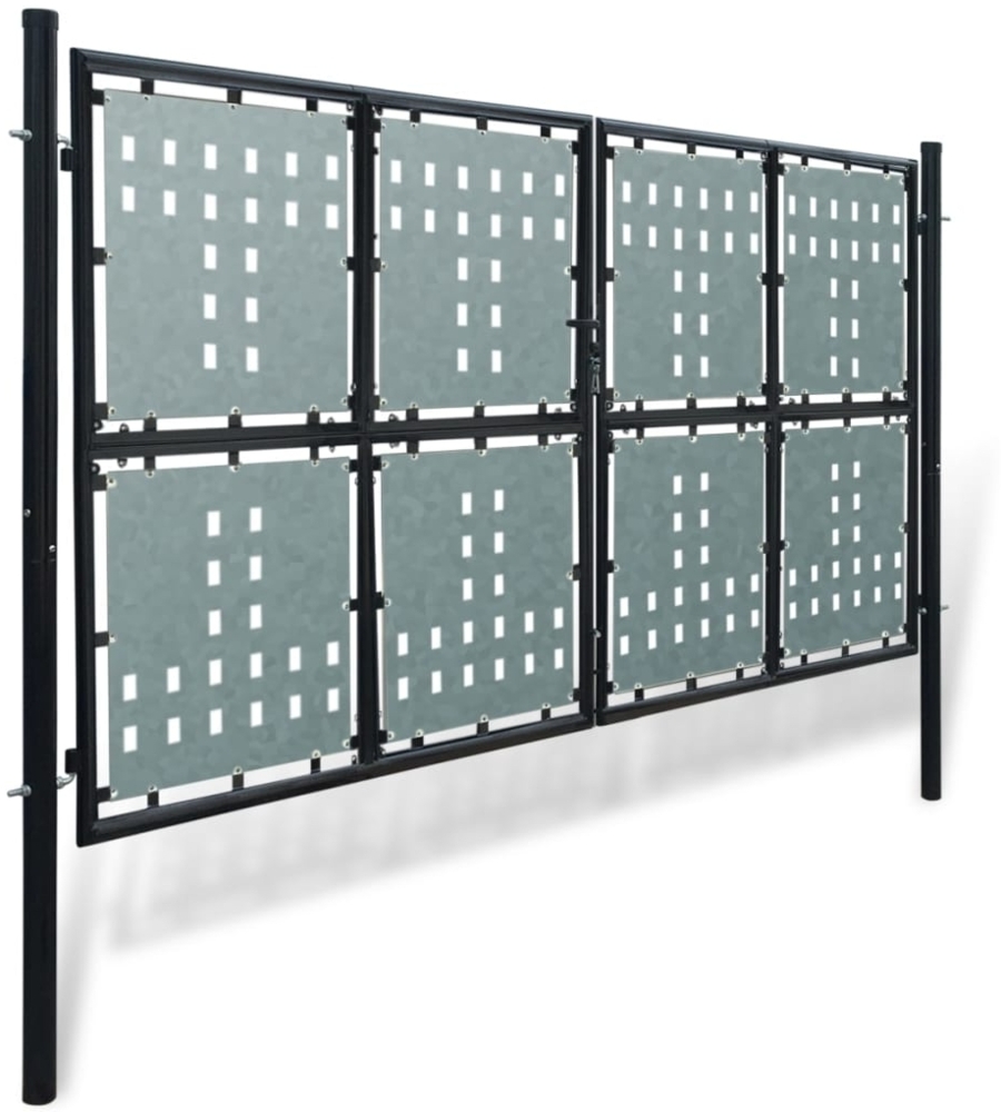 vidaXL Schwarzes Einzeltor für Zäune 300 x 150 cm 141693 Bild 1