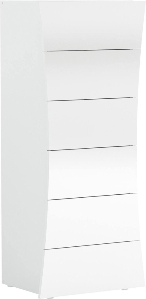 Dmora Kommode Arignano, Kommode mit 6 Schubladen, Schlafzimmerkommode, 100 % Made in Italy, 50 x 40 x 122 cm, glänzendes Weiß, Bild 1