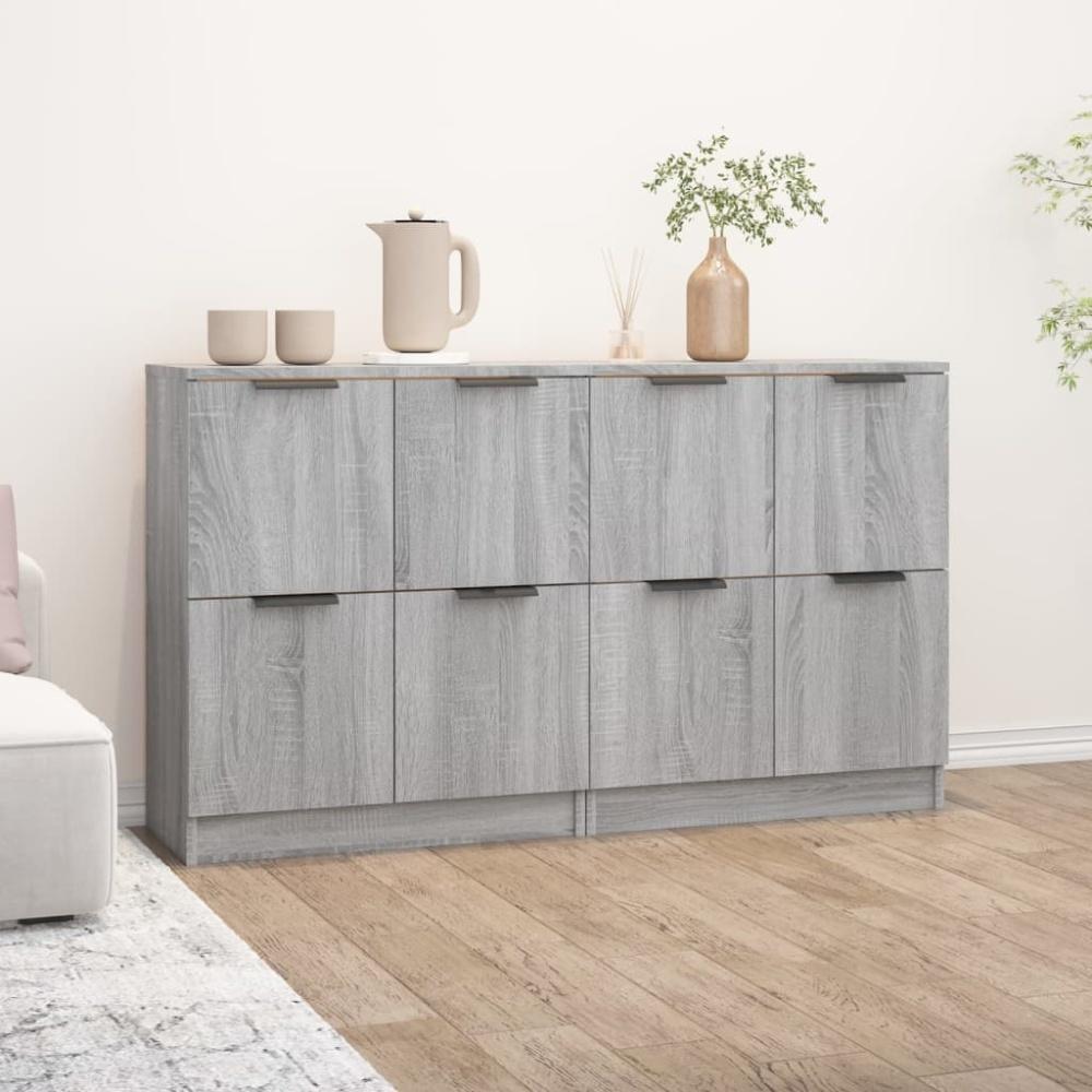 Sideboards 2 Stk. Grau Sonoma 60 x 30 x 70 cm Holzwerkstoff [3115810] Bild 1