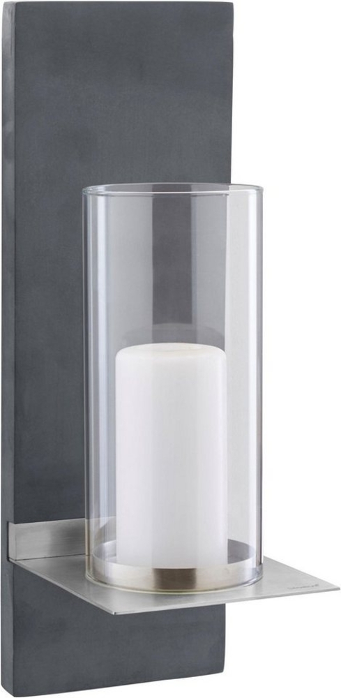 Blomus Finca Wandleuchter mit Kerze, Klein, Wandkerzenhalter, Wandleuchter, Kerzenleuchter, H 38 cm, Edelstahl, 65422 Bild 1