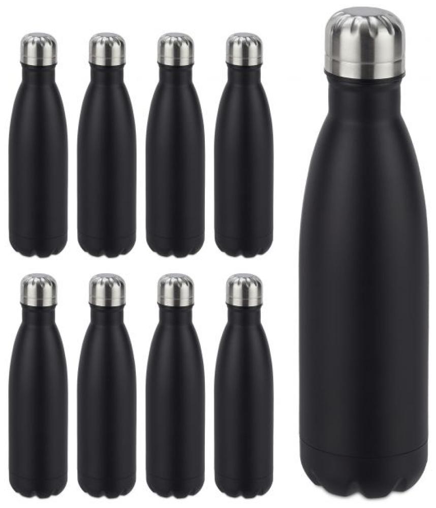 9 x Trinkflasche Edelstahl schwarz 10028161 Bild 1