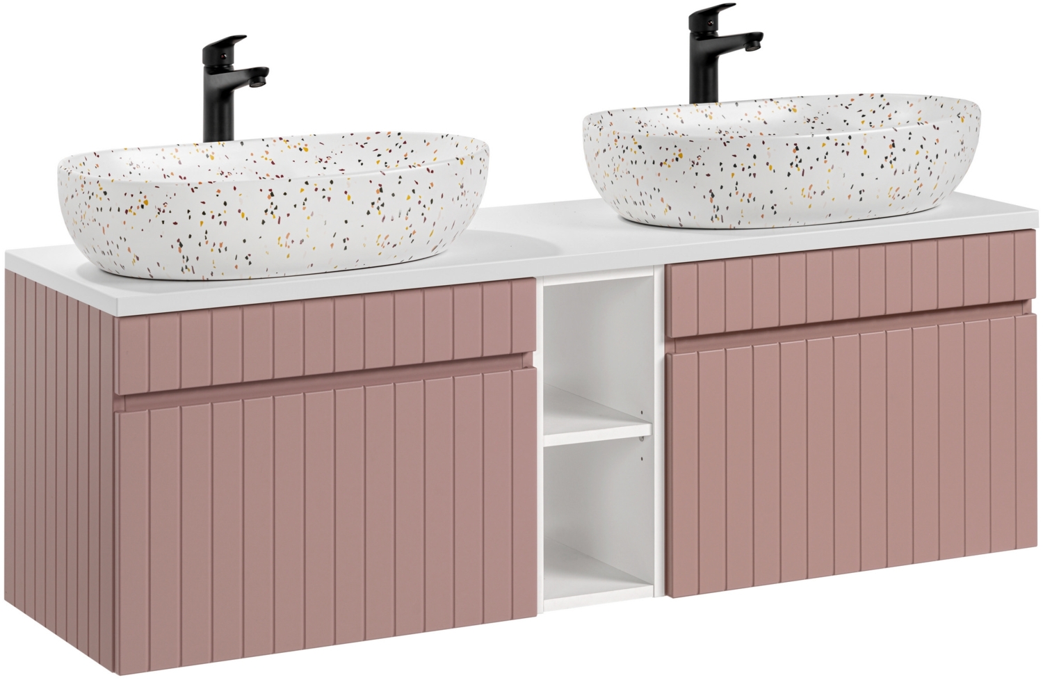 ICONIC ROSE Badmöbel-Set 140 cm mit Aufsatzwaschbecken (140cm), Antike Rose Bild 1