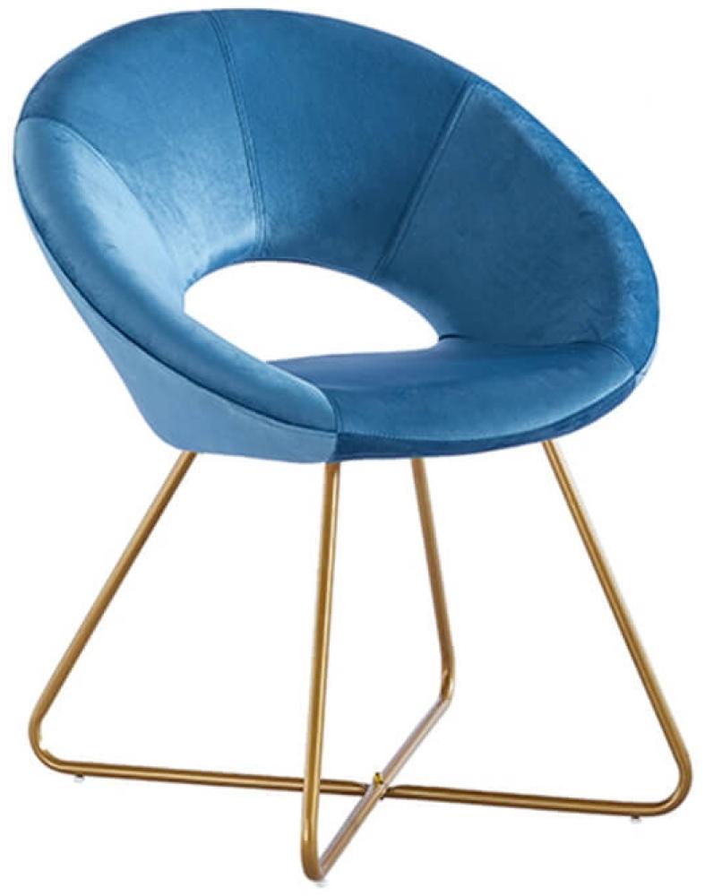 HOME DELUXE 'Selesa' Samtstuhl, Blau Bild 1