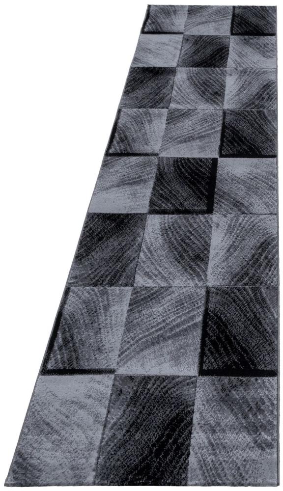 Kurzflor Teppich Pago Läufer - 80x300 cm - Schwarz Bild 1