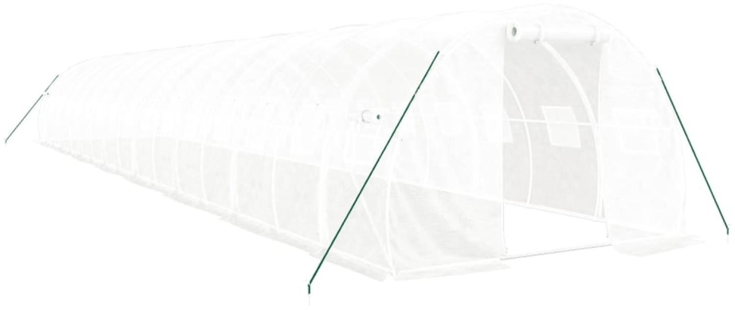 vidaXL Gewächshaus mit Stahlrahmen Weiß 48 m² 16x3x2 m 3188056 Bild 1