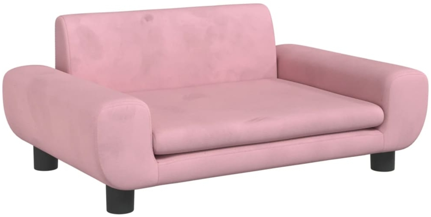 vidaXL Hundebett, Samt, Rosa, 70 x 45 x 33 cm Bild 1