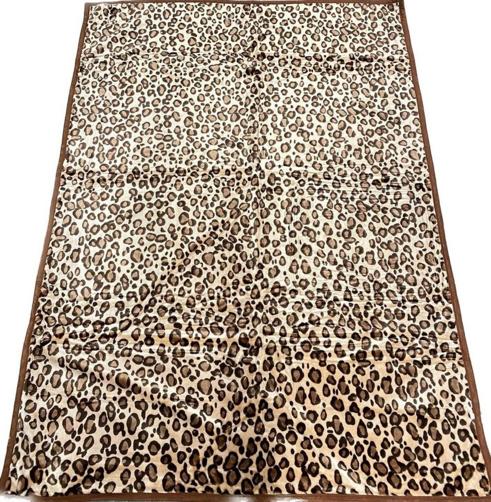 Almina Decke 160x220cm 1 Person Leoparden Muster Tagesdecke Kuscheldecke Wohndecke Fleecedecke Bettdecke Motiv 8 Bild 1