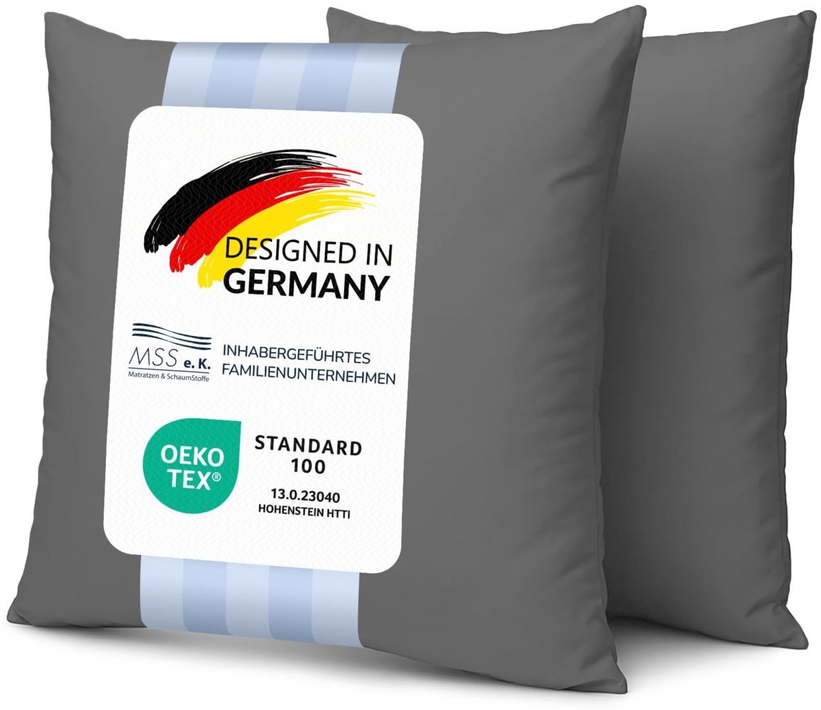 MSS Kissenbezug 2er Set - 40x40 cm - Anthrazit Bild 1