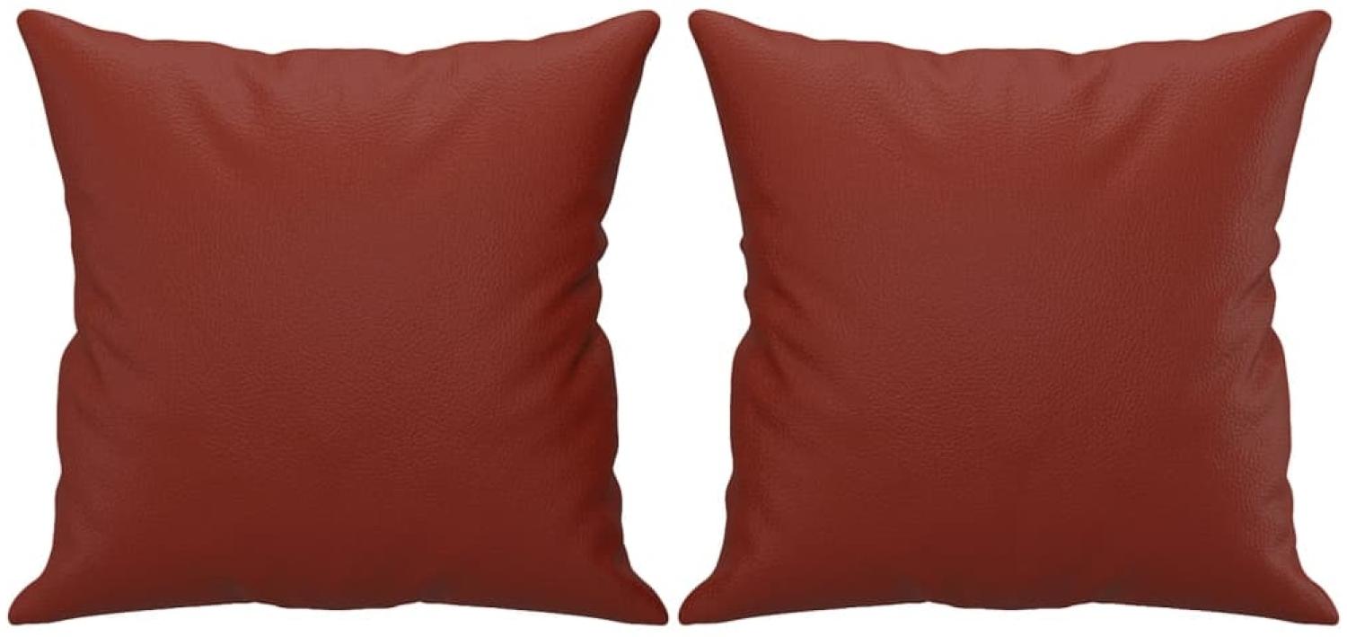 vidaXL Zierkissen 2 Stk. Weinrot 40x40 cm Kunstleder 349483 Bild 1