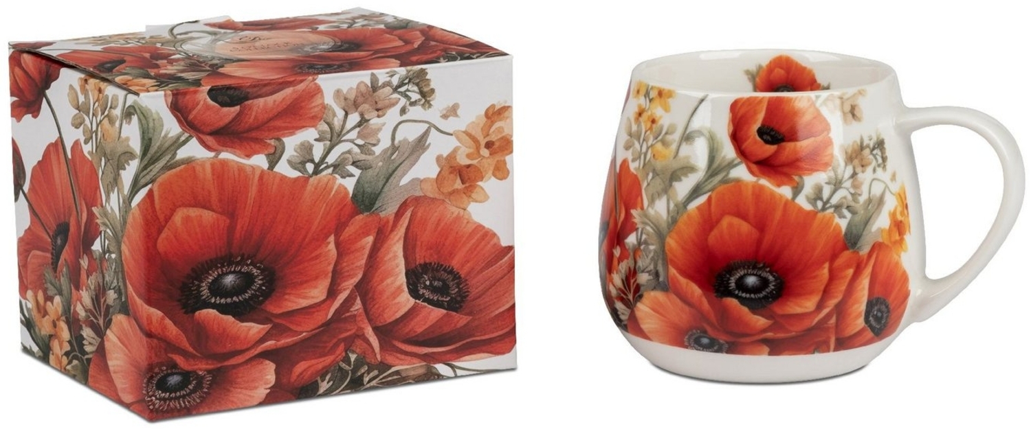 DUO FLOWER CLASSIC Fassbecher 430 ml POPPIES New Bone China Porzellan Bild 1