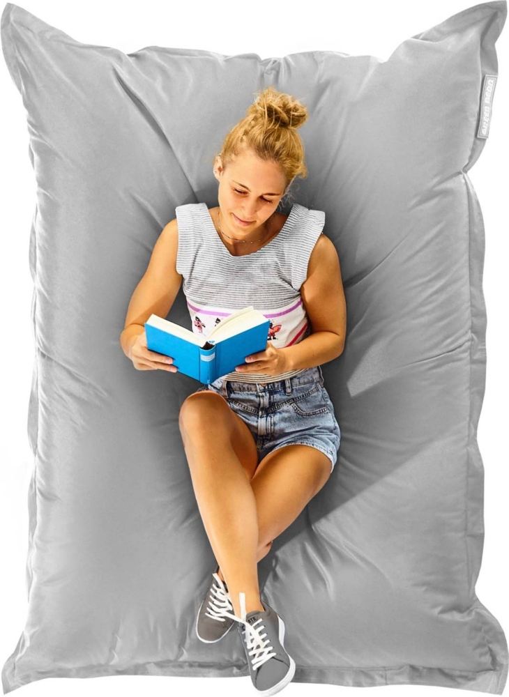 Green Bean® Sitzsack XXL 140x180cm 380 Liter Kinder & Erwachsene Bean Bag EPS Perlen Füllung Outdoor Riesensitzsack - waschbares und wetterfestes Lounge Sitzkissen - Steingrau Bild 1