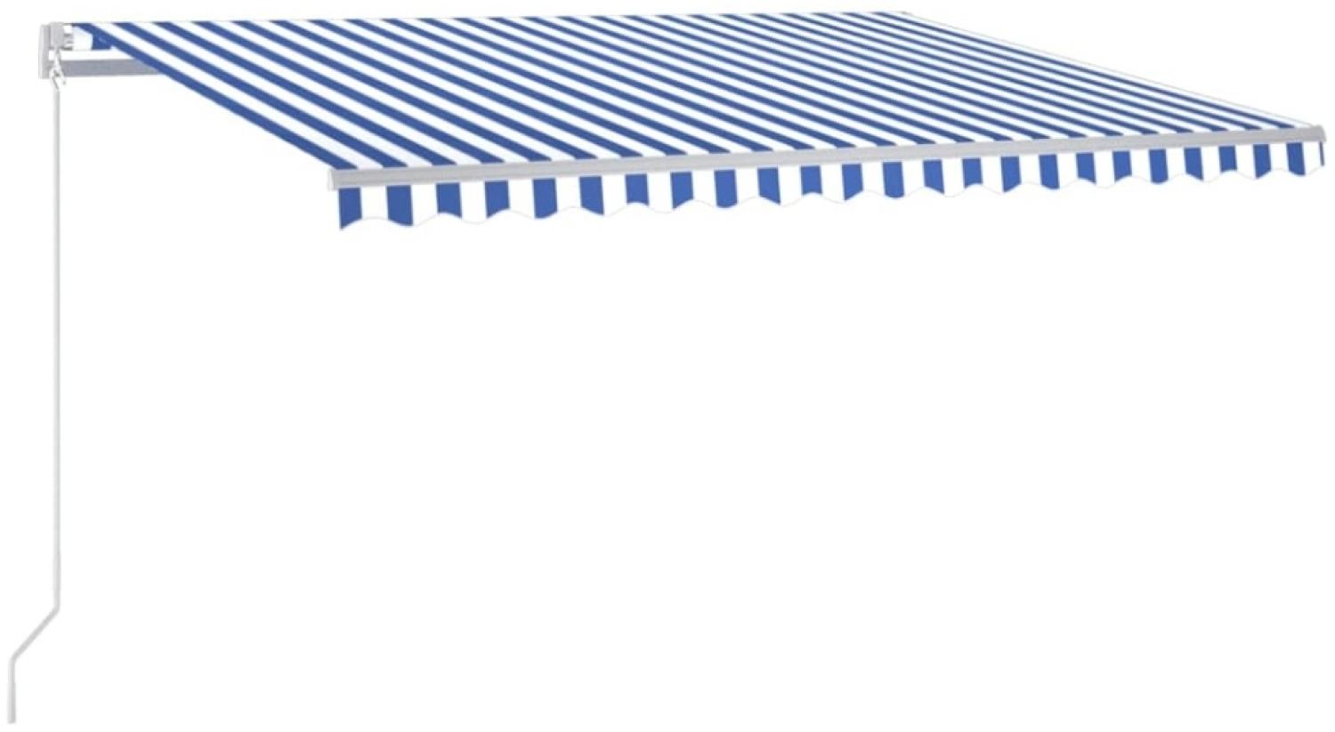 vidaXL Markise Manuell Einziehbar 400x350 cm Blau und Weiß 3068976 Bild 1