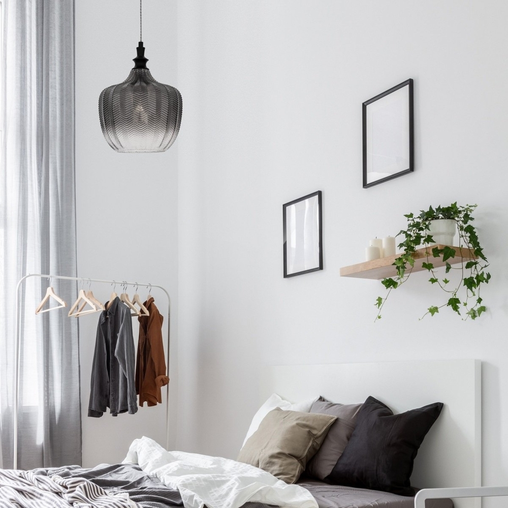 Nova Luce 9191242 LONI Pendelleuchte Schwarz Rauchglas E27 Bild 1