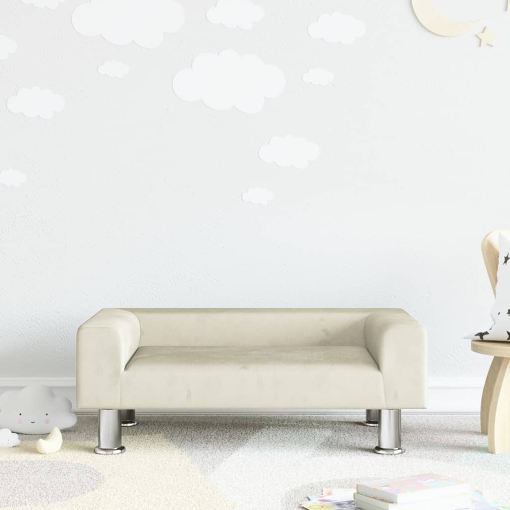 vidaXL Kindersofa Creme 70x45x26,5 cm Samt 3196335 Bild 1