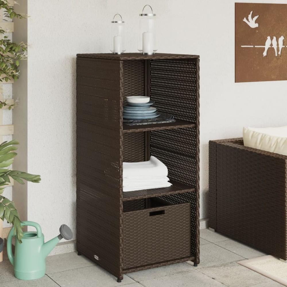 vidaXL Gartenschrank Grau 50x55x115 cm Poly Rattan Braun Bild 1