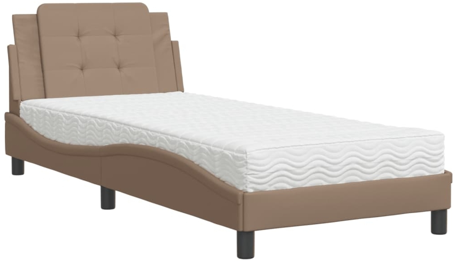 vidaXL Bettgestell ohne Matratze "Zadar" Cappuccino-Braun 90x190 cm Kunstleder 3208835 Bild 1