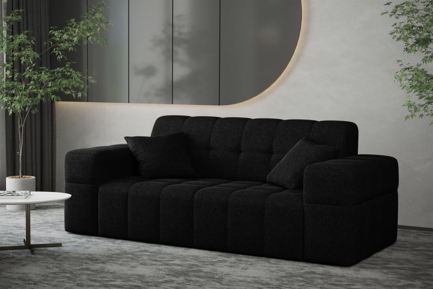 Sofa Designersofa NANCY 2-Sitzer in Stoff Neve Schwarz Bild 1