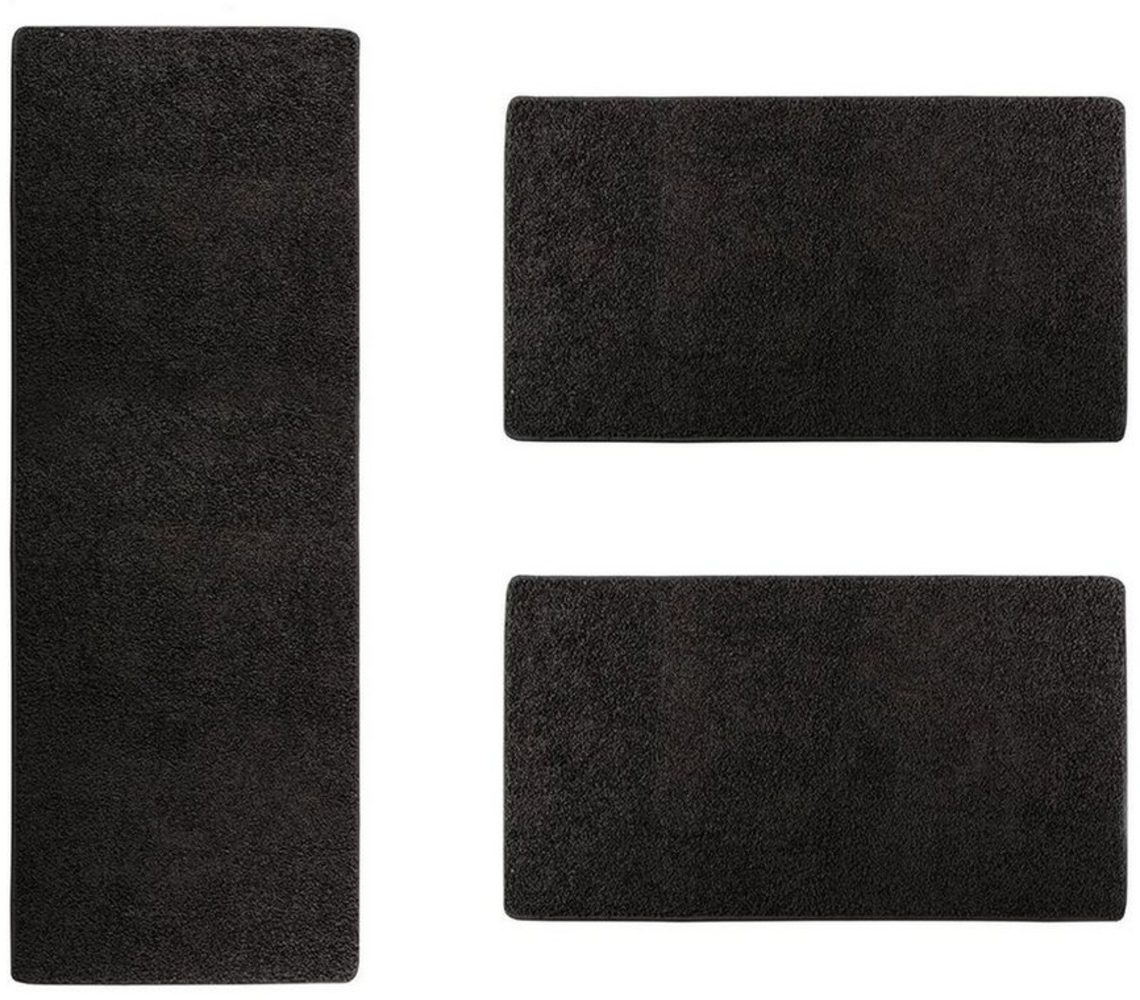 Floordirekt Hochflor-Bettumrandung Barcelona, 13 Farben & 3 Größen, Teppichläufer, ideal im Schlafzimmer, Höhe 22 mm, (3-tlg), Shaggy Bild 1