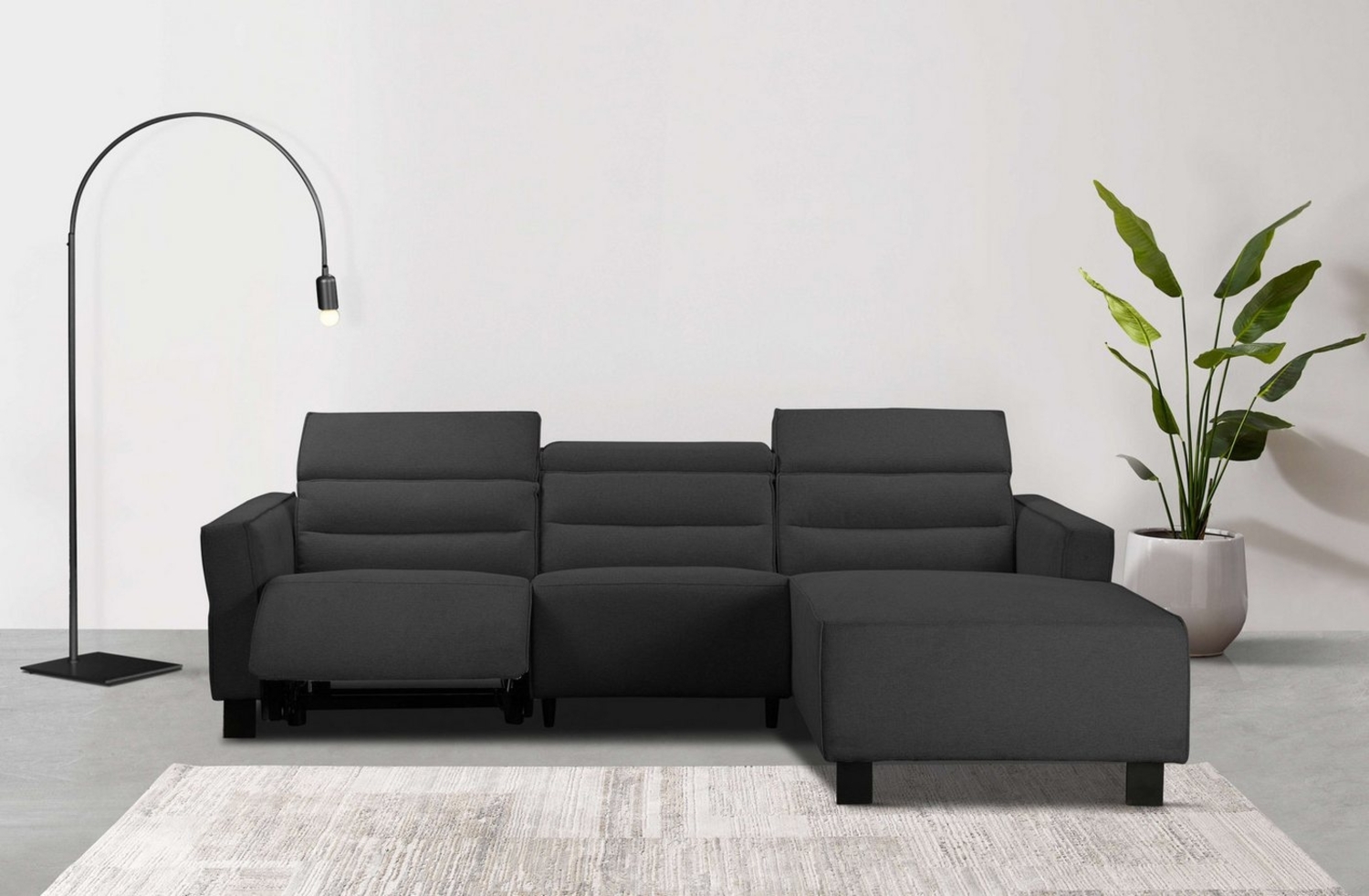 Places of Style Ecksofa Carpari, L-Form, 263 cm, mit manueller o. elektrischer Relaxfunktion, und USB/ Kopfteilverstellg Bild 1