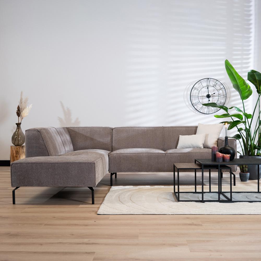 Bronx71 Ecksofa Kansas Chenille taupe links Bild 1