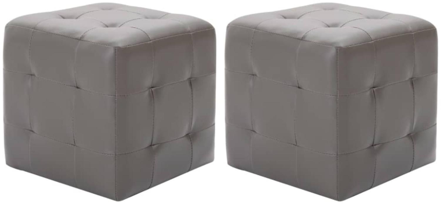 vidaXL Pouf 2 Stk. Grau 30x30x30 cm Kunstleder 278381 Bild 1