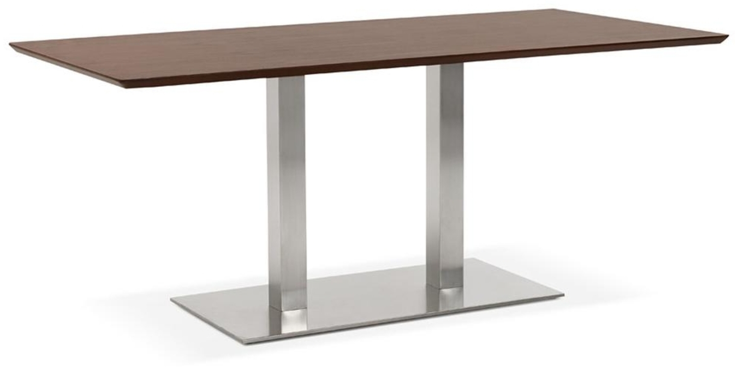 Kadima Design Tisch mit Stahlgestell & Holzplatte. Braun. 180 x 90 x 75 cm Bild 1