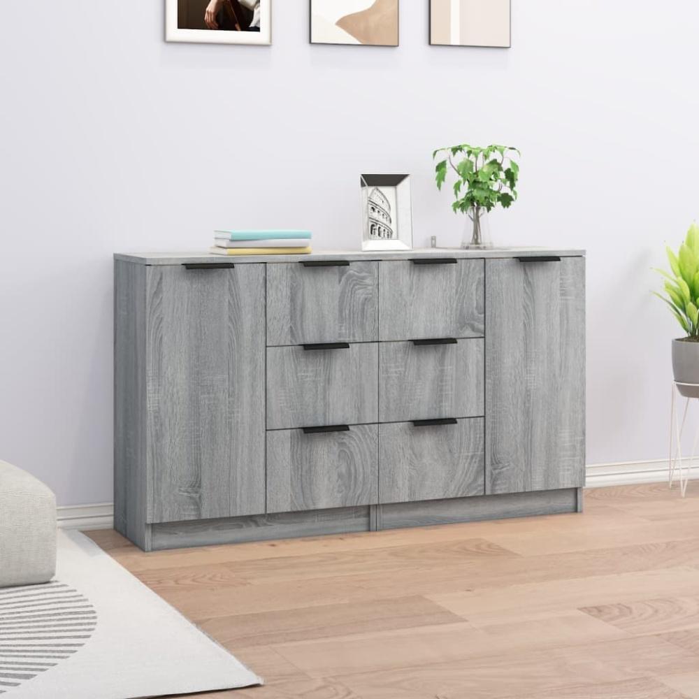 Sideboards 2 Stk. Grau Sonoma 60 x 30 x 70 cm Holzwerkstoff [3115794] Bild 1