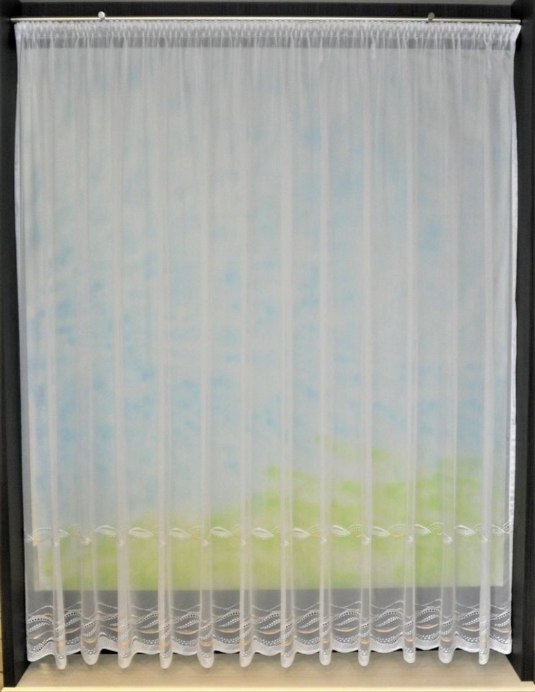 Stickereien Plauen Gardine Düne (1 St), Smokband, halbtransparent, Sablé Bild 1