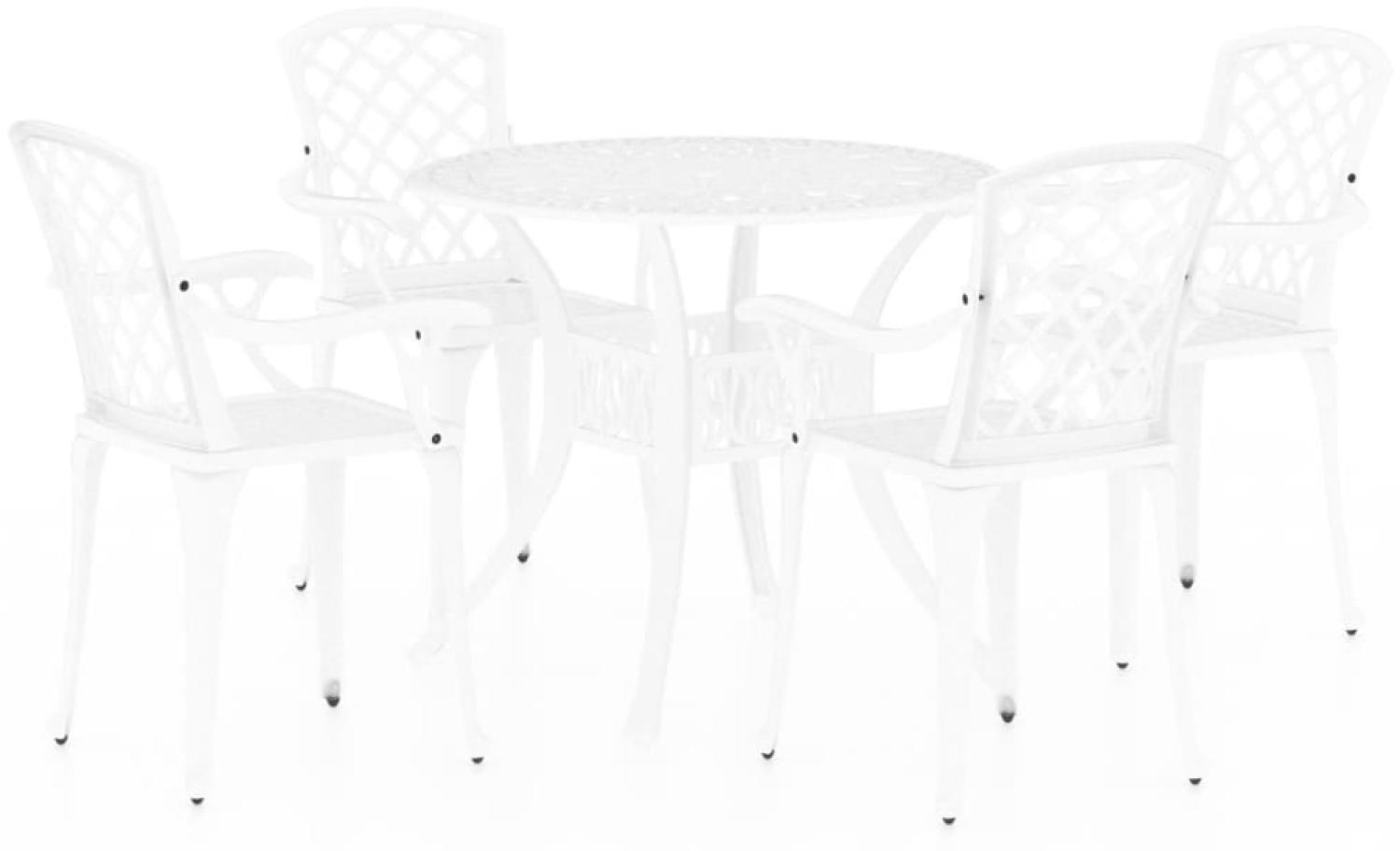 vidaXL 5-tlg. Bistro-Set Aluminiumguss Weiß 3070612 Bild 1