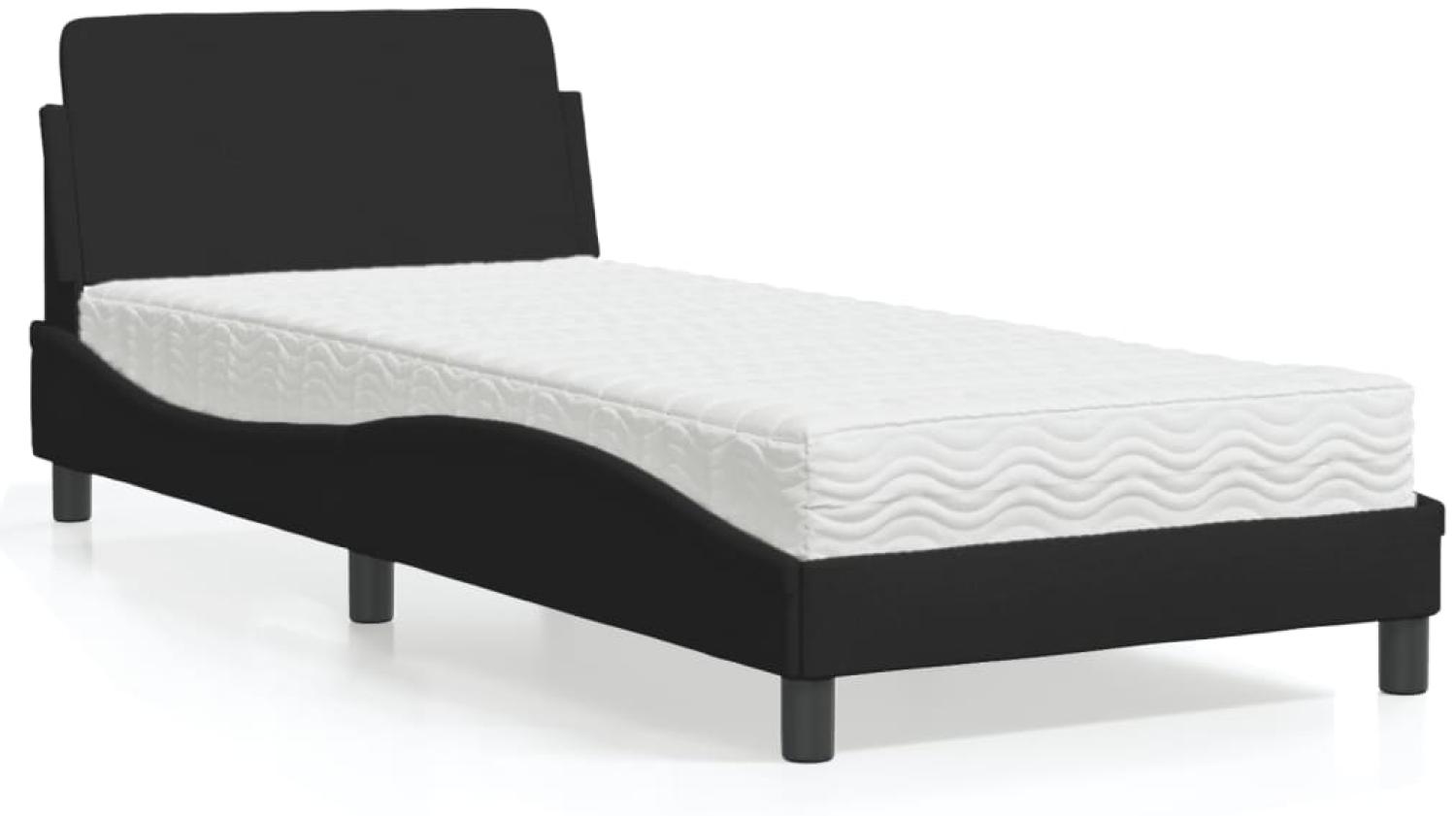 vidaXL Bett mit Matratze Schwarz 80x200 cm Stoff 3208286 Bild 1