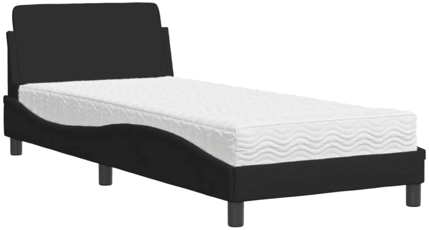 vidaXL Bett mit Matratze "Dover" Schwarz 80x200 cm Stoff 3208286 Bild 1