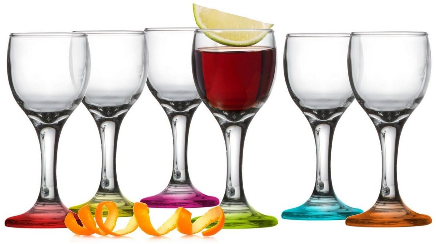 6 bunte Likörgläser Schnapsgläser Tequilagläser Schnaps Shots Stamper Aperitif Bild 1