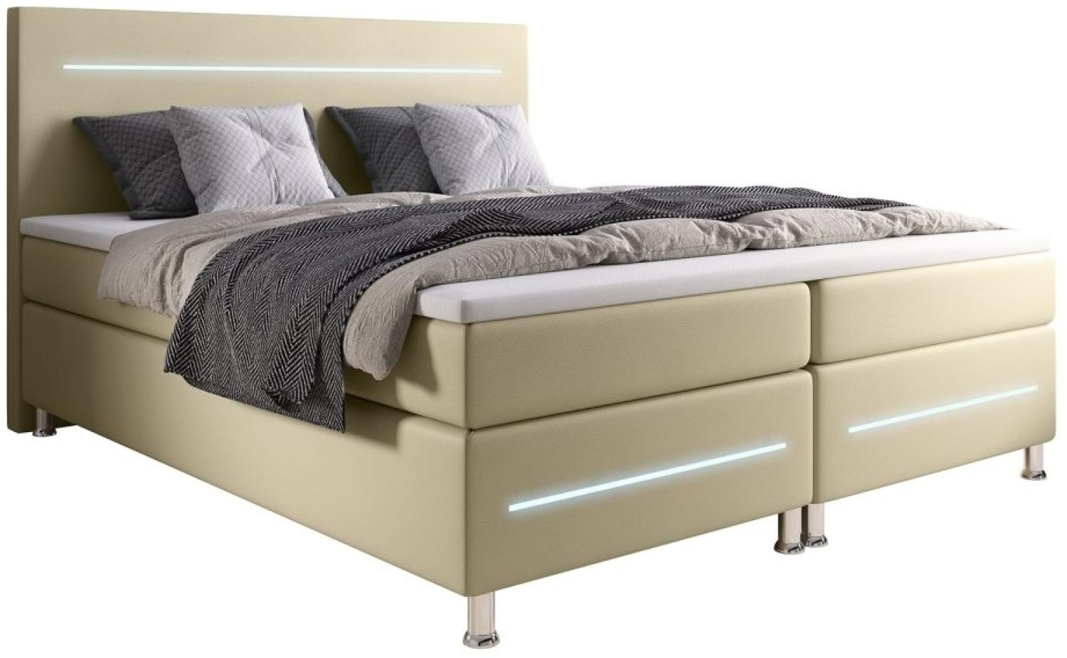 Boxspringbett Sejour mit LED 180x200 H4 Grau Bild 1