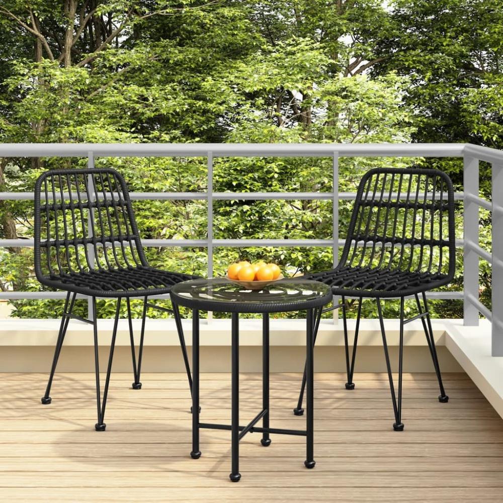 vidaXL Gartenstühle 2 Stk. Schwarz 48x62x84 cm PE-Rattan 319429 Bild 1