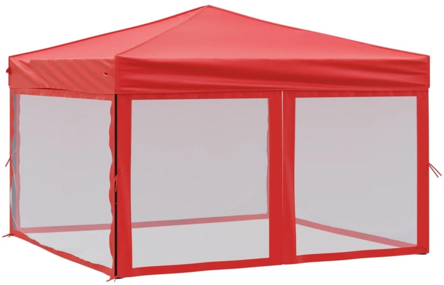 vidaXL Partyzelt Faltbar mit Seitenwänden Rot 3x3 m 93534 Bild 1